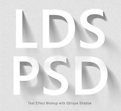 个性的文本阴影PSD模板：Text Effect Mockup with Oblique Shadow